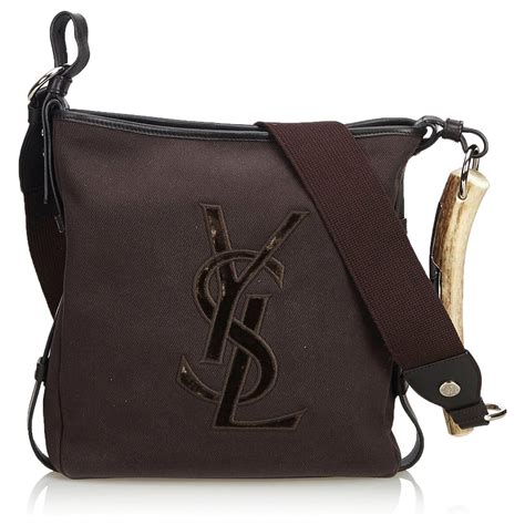 sac yves saint laurent marron daim|Sac Yves Saint Laurent Mombasa en daim et cuir marron.